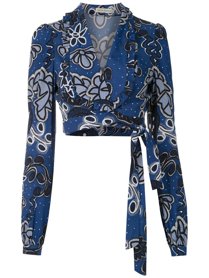Martha Medeiros Fernanda Cropped Blouse - Blue