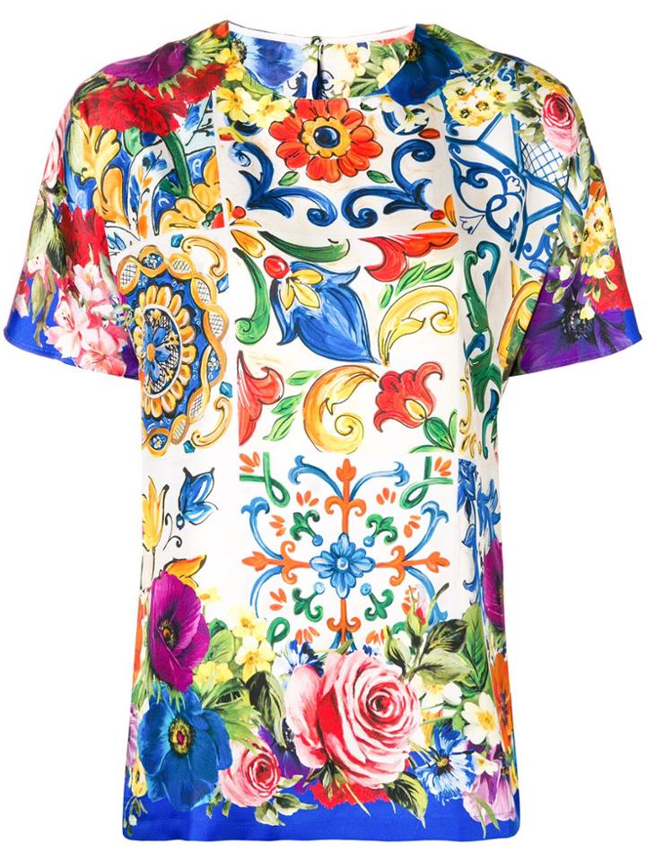 Dolce & Gabbana Majolica Print Top - Multicolour