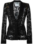 Moschino Lace Blazer, Women's, Size: 44, Black, Polyamide/rayon