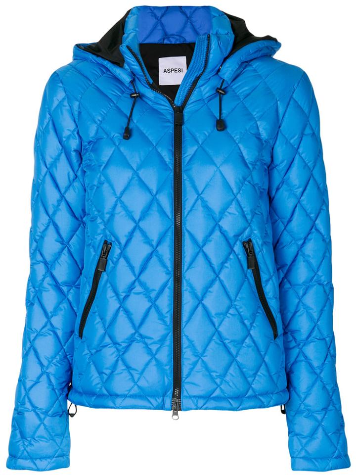 Aspesi Diamond Quilted Jacket - Blue