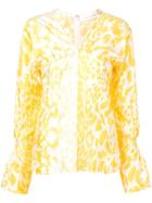 Victoria Beckham Leopard Print Blouse - Yellow