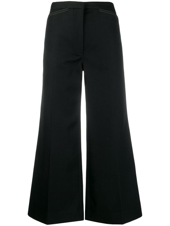 Lemaire Cropped Wide-leg Trousers - Black