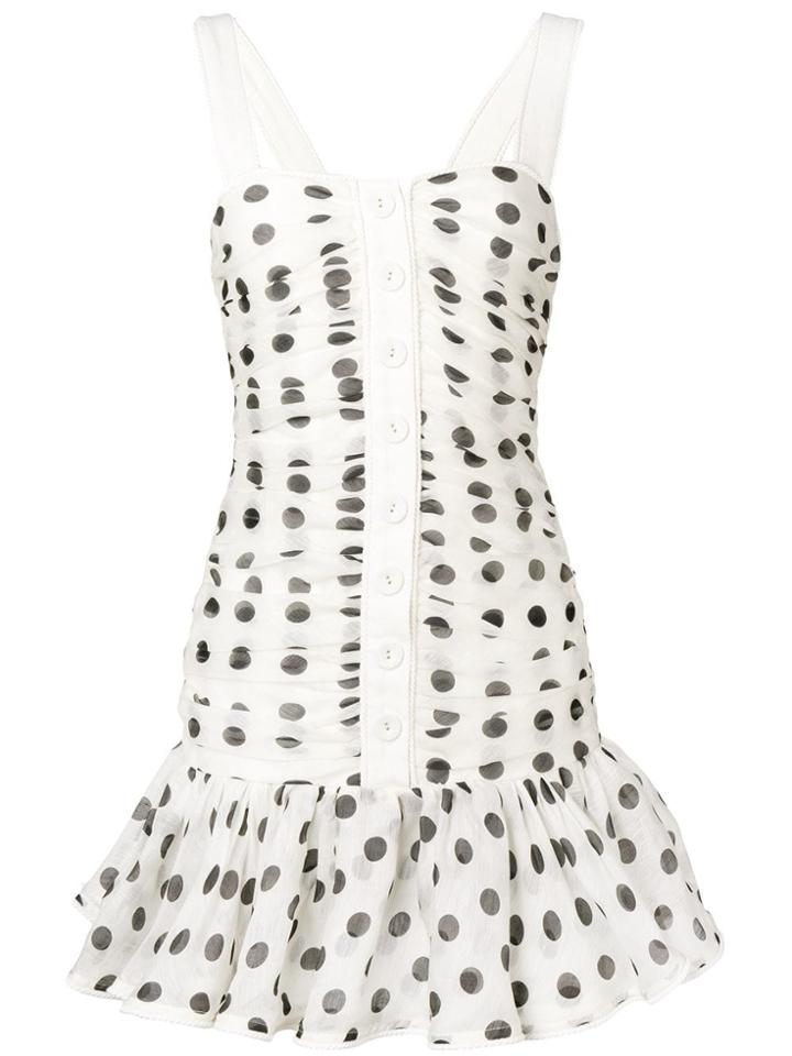 Zimmermann Polka Dot Mini Dress - Neutrals