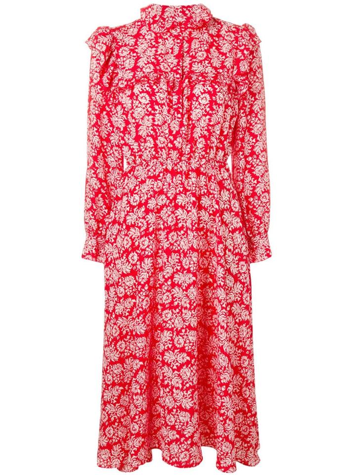 Jovonna Floral Print Dress - Red