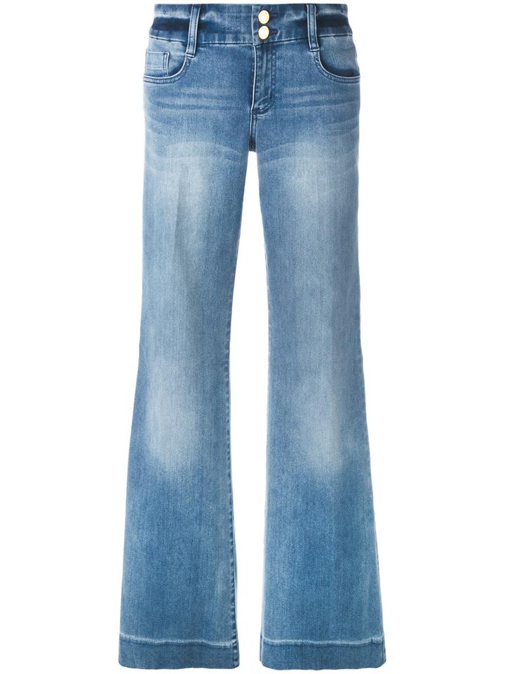 Michael Michael Kors Wide Leg Jeans, Women's, Size: 8, Blue, Cotton/spandex/elastane/polyester