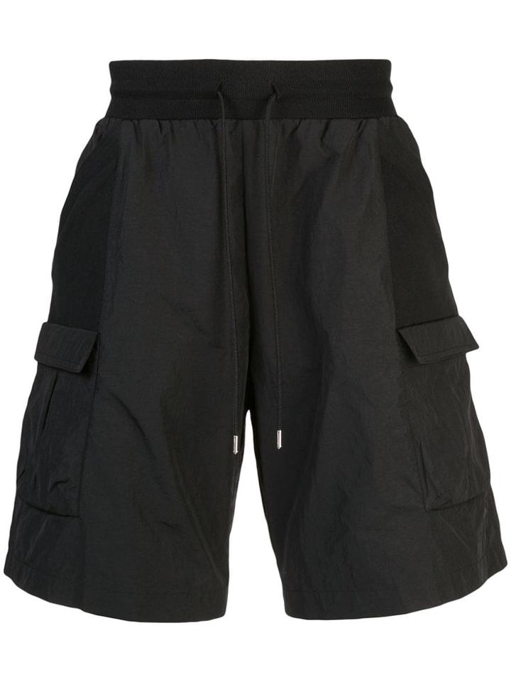 John Elliott Drawstring Waist Cargo Shorts - Black