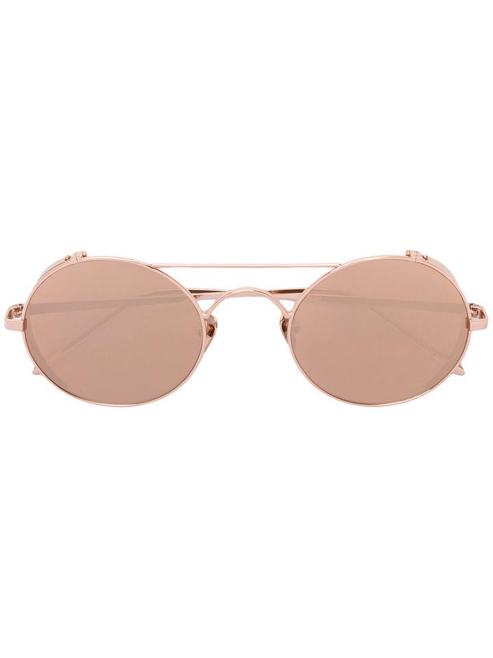 Linda Farrow - Round Frame Sunglasses - Women - Gold - One Size, Grey, Gold
