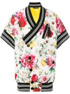 Dolce & Gabbana Striped Detail Floral Jacket - Multicolour