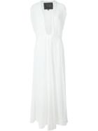 Jay Ahr Plunging Neck Evening Dress, Women's, Size: 36, White, Silk/spandex/elastane/viscose