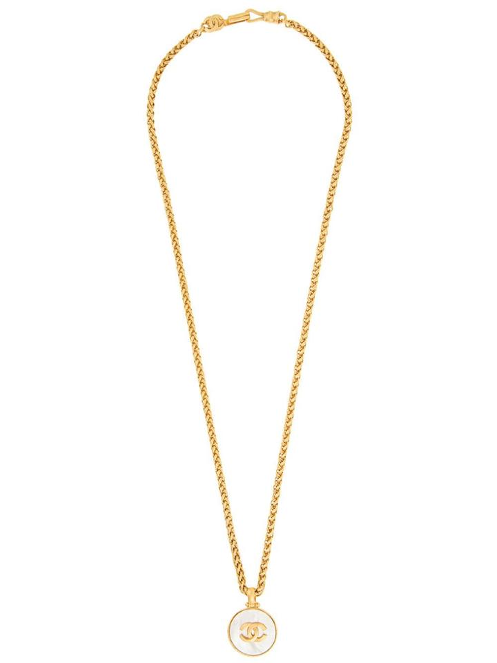 Chanel Vintage Chanel Cc Logos Medallion Chain Necklace - Gold