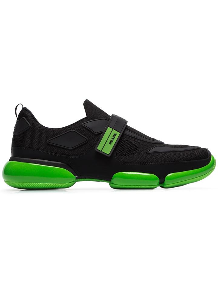 Prada Black Cloudbust Contrast Sole Velcro Sneakers