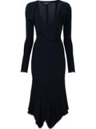 Yigal Azrouel Front Ruffled Dress, Women's, Size: 2, Black, Spandex/elastane/viscose