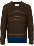 Tomorrowland Stripe Embroidered Sweater - Brown