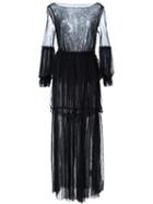 Malia Mills Ruffled Long Sheer Beach Dress, Women's, Size: 4, Black, Cotton
