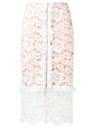 Tufi Duek Lace Midi Skirt, Women's, Size: 38, White, Cotton/polyamide/viscose