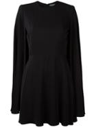 Alexander Mcqueen Cape Back Mini Dress, Women's, Size: 44, Black, Silk/viscose