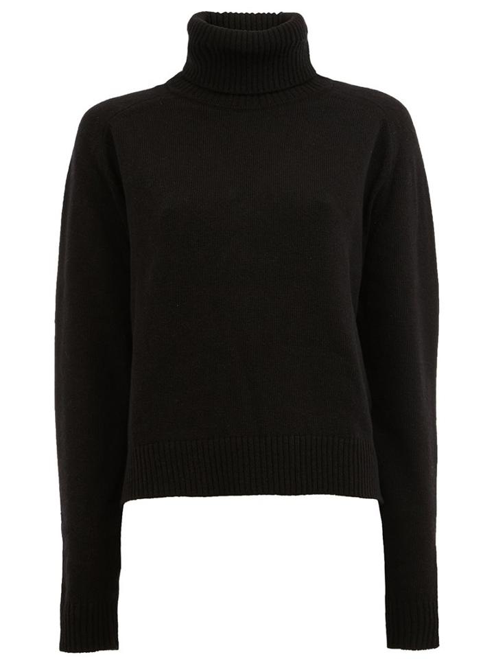 Faith Connexion Roll Neck Jumper, Women's, Size: Small, Black, Virgin Wool