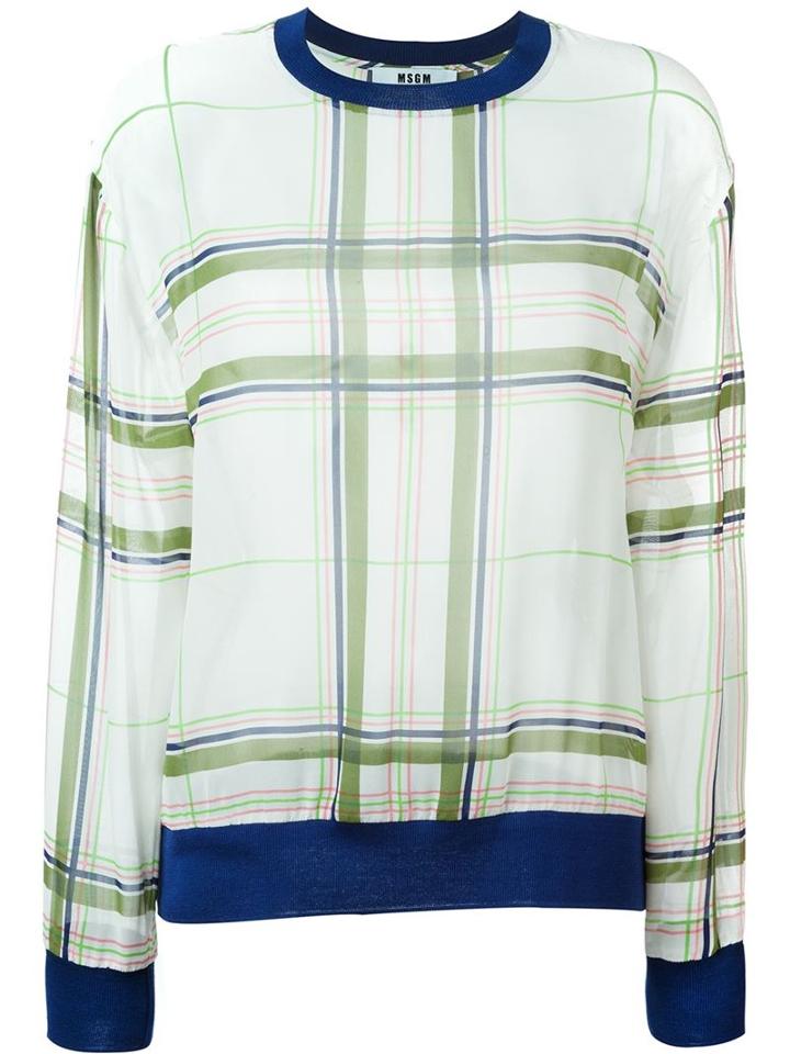 Msgm Plaid Blouse