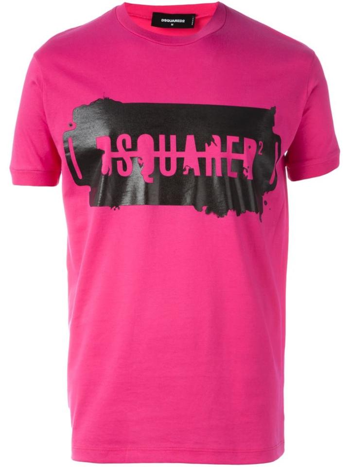 Dsquared2 Logo Print T-shirt, Men's, Size: Large, Pink/purple, Cotton