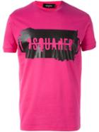 Dsquared2 Logo Print T-shirt, Men's, Size: Large, Pink/purple, Cotton