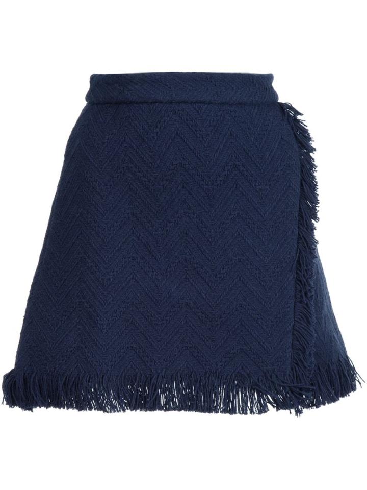Derek Lam 10 Crosby Frayed A-line Skirt