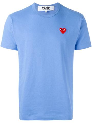 Comme Des Garçons Play Heart Patch T-shirt, Men's, Size: Small, Blue, Cotton