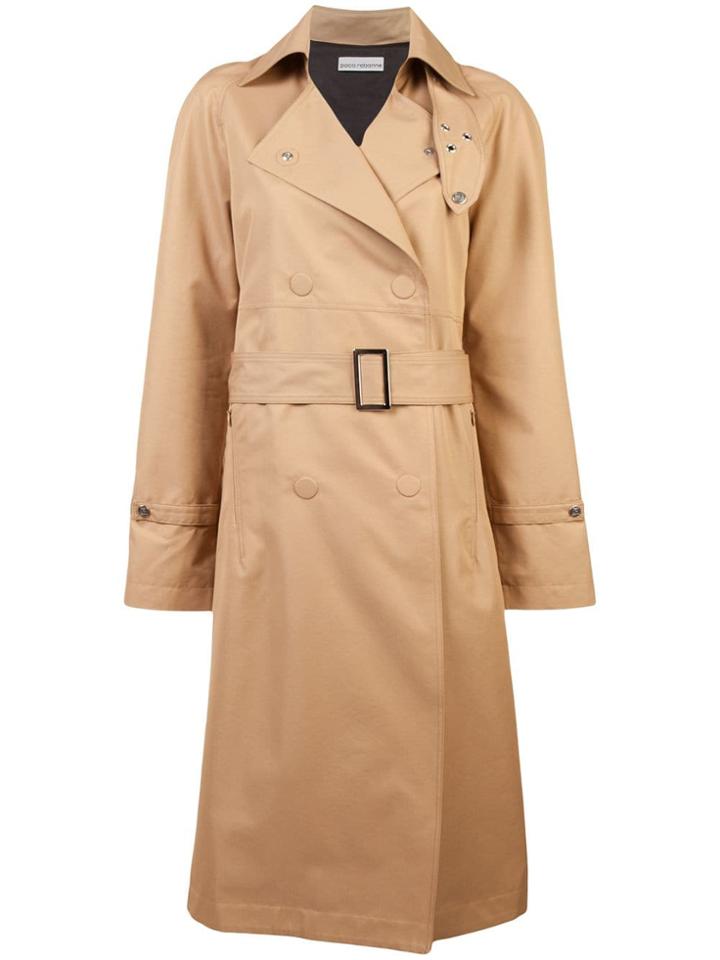 Paco Rabanne Belted Trench Coat - Nude & Neutrals