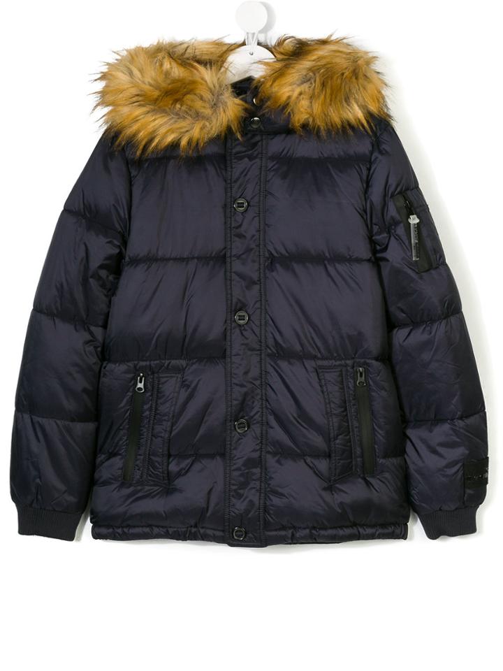 Diadora Junior Faux Fur Padded Hood - Blue