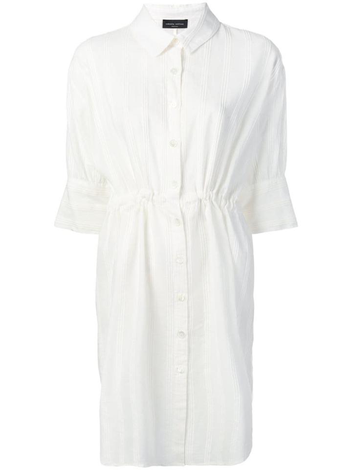 Roberto Collina Striped Shirt Dress - White
