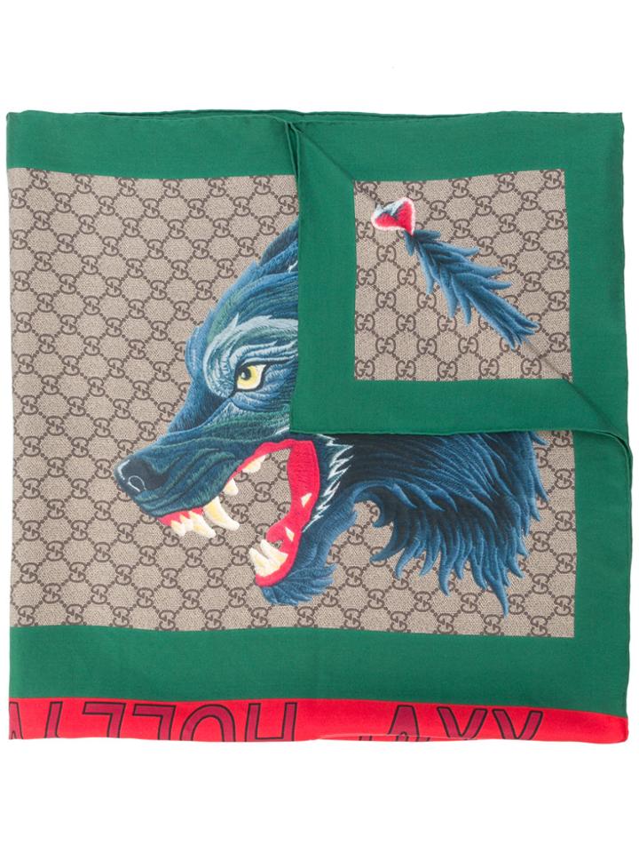 Gucci Gg Supreme Web Bee Scarf - Multicolour