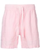 Venroy - Drawstring Deck Shorts - Men - Linen/flax - Xl, Pink/purple, Linen/flax