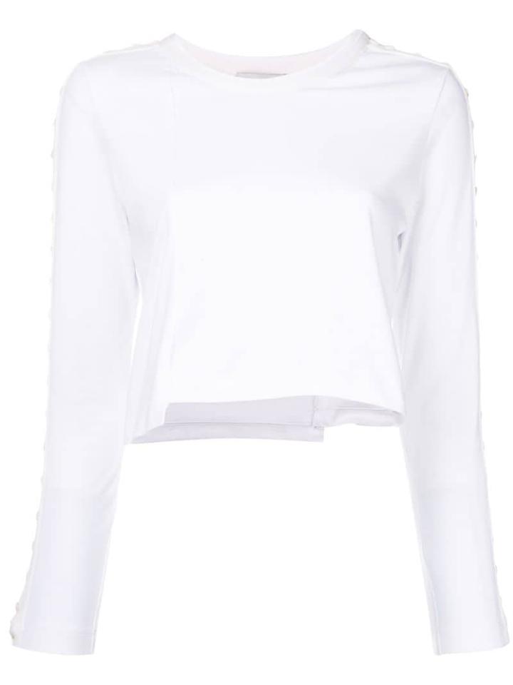 3.1 Phillip Lim Cropped Long Sleeve T-shirt - White