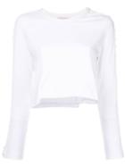 3.1 Phillip Lim Cropped Long Sleeve T-shirt - White