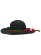 Sensi Studio Pom Pom Detail Hat, Women's, Size: Small, Black, Wool Felt