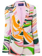 Emilio Pucci - Printed Blazer - Women - Silk/spandex/elastane/viscose - 40, Pink/purple, Silk/spandex/elastane/viscose