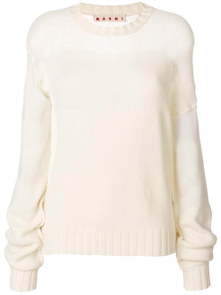 Marni Panelled Jumper - White