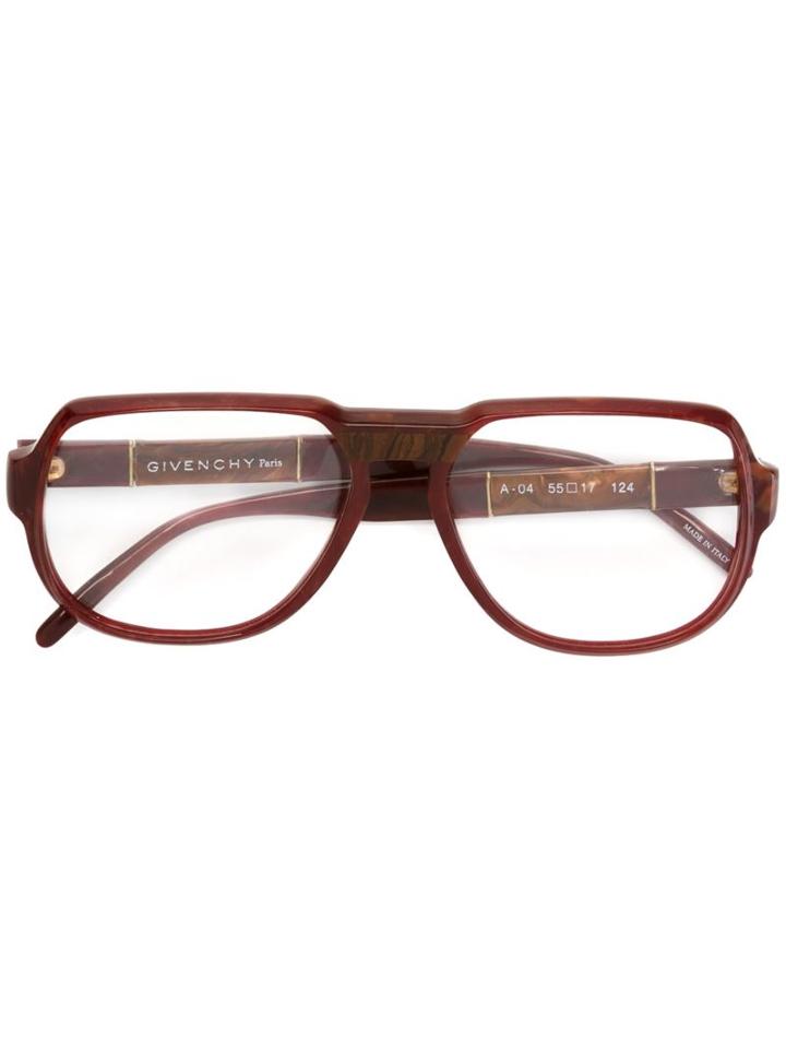 Givenchy Vintage Oval Frame Glasses, Red