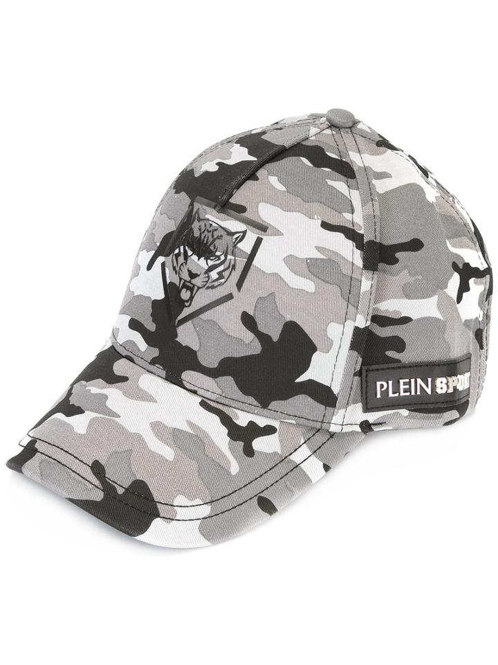 Plein Sport Camouflage Cap, Men's, Grey, Cotton/polyester