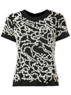 Vera Wang Pearl Embroidered T-shirt - Black