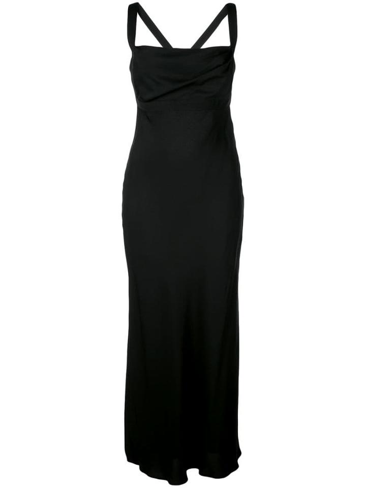 Michelle Mason Draped Strap Dress - Black