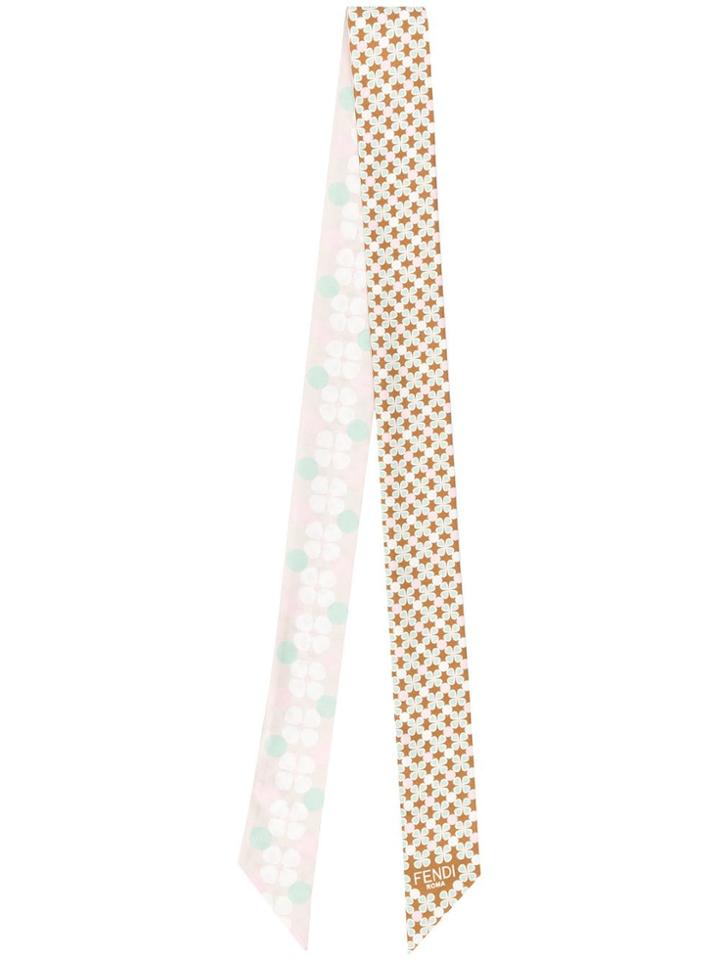 Fendi Geometric Skinny Scarf - Brown