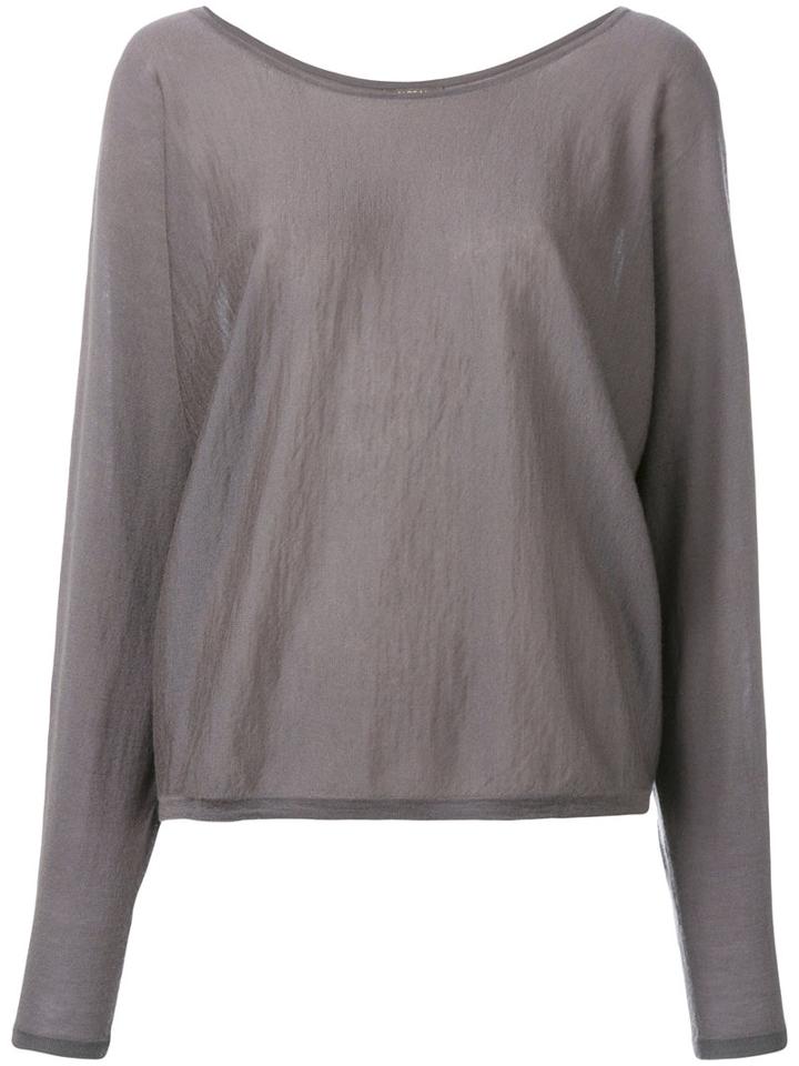 N.peal Super Fine Batwing Jumper, Women's, Size: Small, Grey, Cashmere