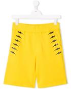 Neil Barrett Kids Teen Lightning Shorts - Yellow