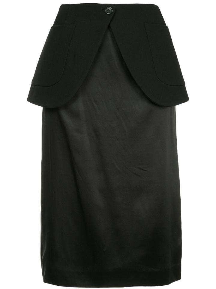 Maison Margiela Double-layer Midi Skirt - Black