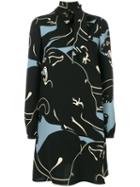 Valentino - Printed Panther Mini Dress - Women - Silk - 38, Black, Silk