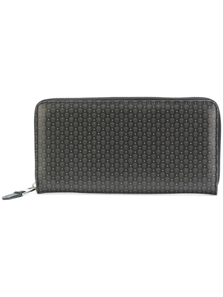 Alexander Mcqueen Skull Print Zipped Continental Wallet - Black