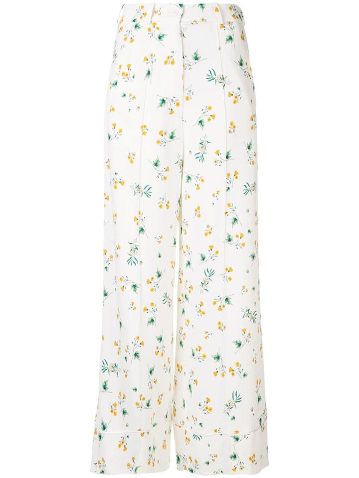 Racil Flared Floral Trousers - White