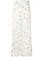 Racil Flared Floral Trousers - White