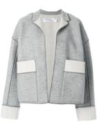 Victoria Victoria Beckham Contrast Stitch Jacket - Grey