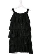 Mariuccia Milano Kids Tiered Ruffled Dress - Black
